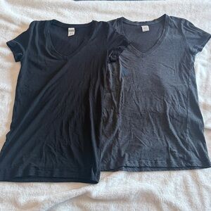 PINK Victoria's Secret Black and Gray V-Neck Tee Bundle